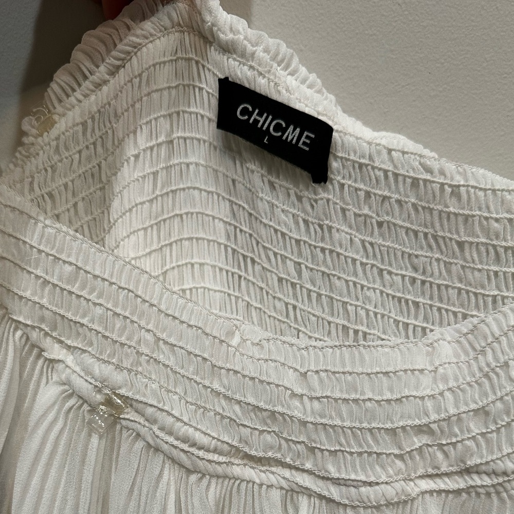 Chicme White Layered Maxi Dress - Size: L - Picture 7 of 8